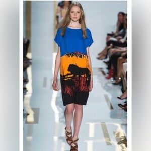 Diane Von Furstenberg Runway / Harriet SiLK Blend Dress / Small